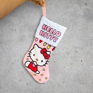 Adorable Hello Kitty Baby Pink Soft Plush Christmas Stocking Decor